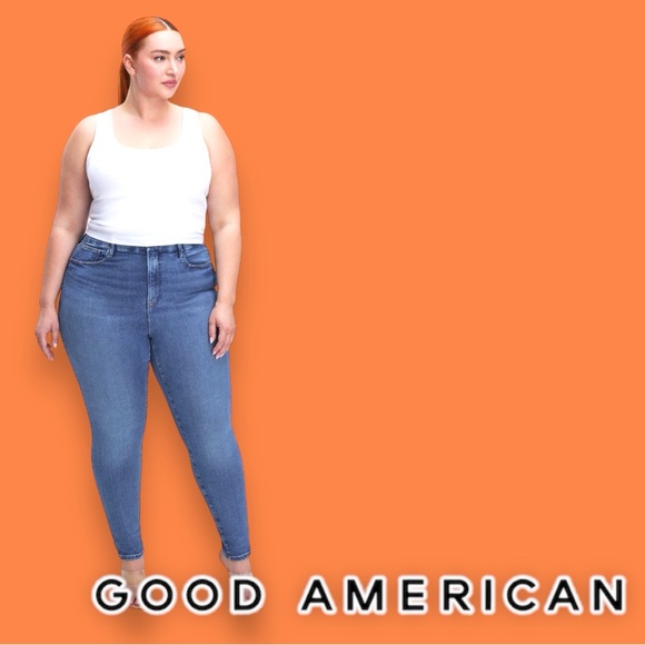 🎉HP🎉 NWT GOOD AMERICAN Good Legs Skinny Jeans in light indigo wash. Size 24 👖 - Picture 2 of 15